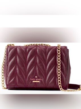 Kate Spade Mini Emelyn Briar Lane Quilted Bag in Deep Plum